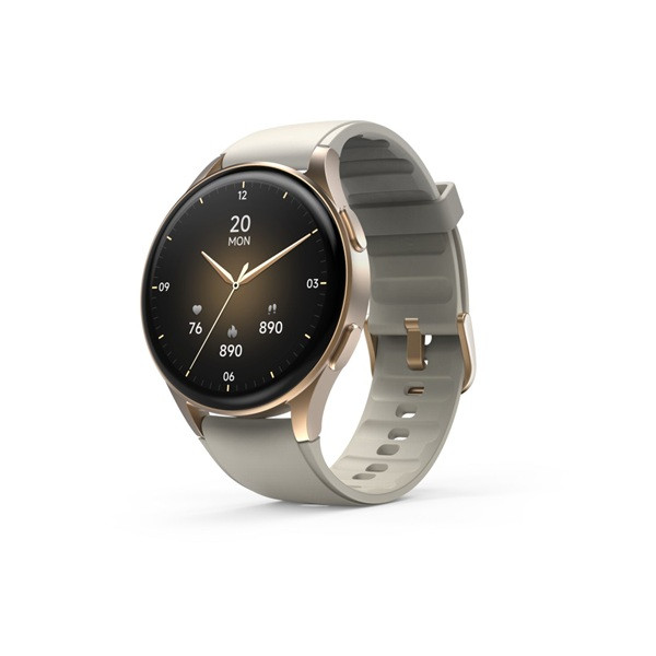 Hama Smartwatch | Hama | 8900 | 1.3” (AMOLED, GPS, Telefoonfunctie, Hartslagmeter, 100+ sportmodi, IP68, Slaapmonitor, 300 mAh batterij, Beige-Goud) 178613 K070501306 - 3