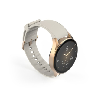 Hama Smartwatch | Hama | 8900 | 1.4” (Android en iOS, AMOLED, GPS, Telefoonfunctie, Hartslagmeter, 100+ sportmodi, Zwemmen, Slaapmonitor, 300 mAh batterij, Rond, Beige-Goud) 178613 K070501306 - 4