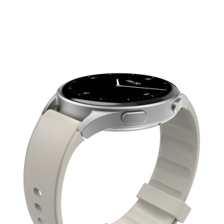 Hama Smartwatch | Hama | 8900 | 1.4” (Android en iOS, AMOLED, GPS, Telefoonfunctie, Hartslagmeter, 100+ sportmodi, Zwemmen, Slaapmonitor, 300 mAh batterij, Rond, Beige-Zilver) 178612 K070501305 - 5