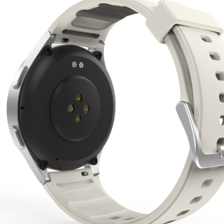 Hama Smartwatch | Hama | 8900 | 1.4” (Android en iOS, AMOLED, GPS, Telefoonfunctie, Hartslagmeter, 100+ sportmodi, Zwemmen, Slaapmonitor, 300 mAh batterij, Rond, Beige-Zilver) 178612 K070501305 - 6