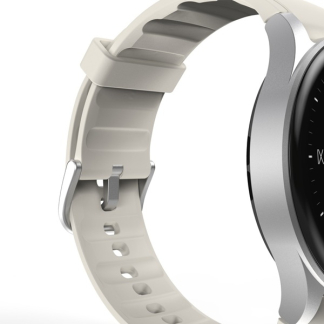 Hama Smartwatch | Hama | 8900 | 1.4” (Android en iOS, AMOLED, GPS, Telefoonfunctie, Hartslagmeter, 100+ sportmodi, Zwemmen, Slaapmonitor, 300 mAh batterij, Rond, Beige-Zilver) 178612 K070501305 - 7
