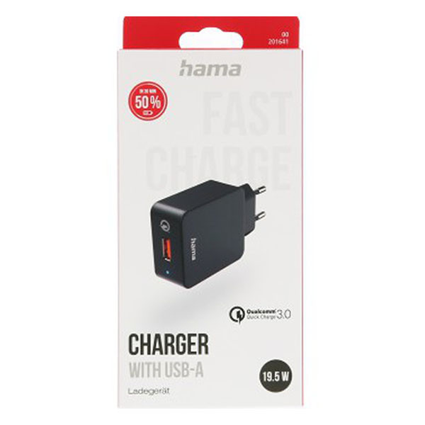 Hama USB A oplader | Hama | 1 poort  (USB A, 19.5W, Zwart) 201641 K070501270 - 7