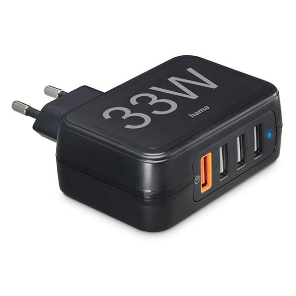 Hama USB A oplader | Hama | 4 poorten  (USB A, 33W, Zwart) 201629 K070501274 - 1