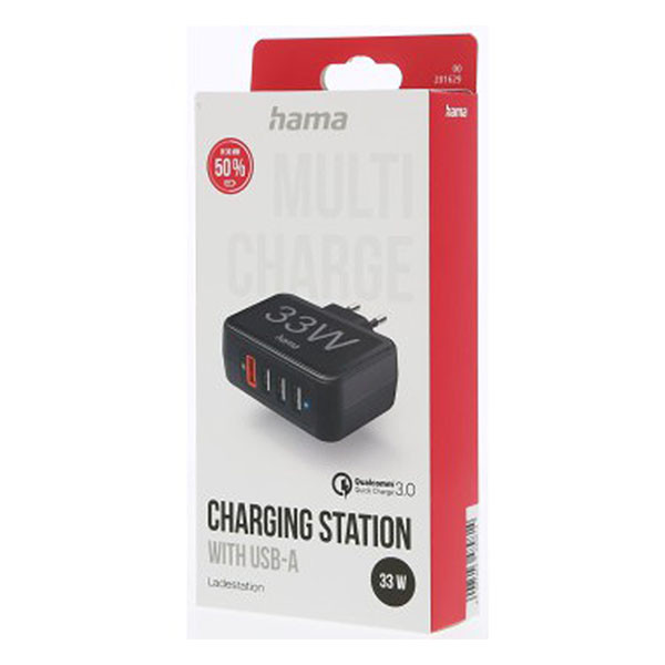 Hama USB A oplader | Hama | 4 poorten  (USB A, 33W, Zwart) 201629 K070501274 - 6
