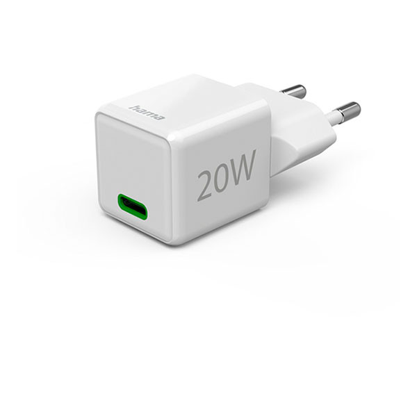 Hama USB C snellader | Hama | 1 poort (USB C, 20W, Wit) 201980 K070501279 - 1