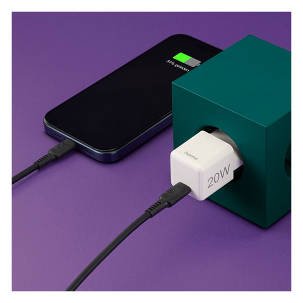 Hama USB C snellader | Hama | 1 poort (USB C, 20W, Wit) 201980 K070501279 - 5