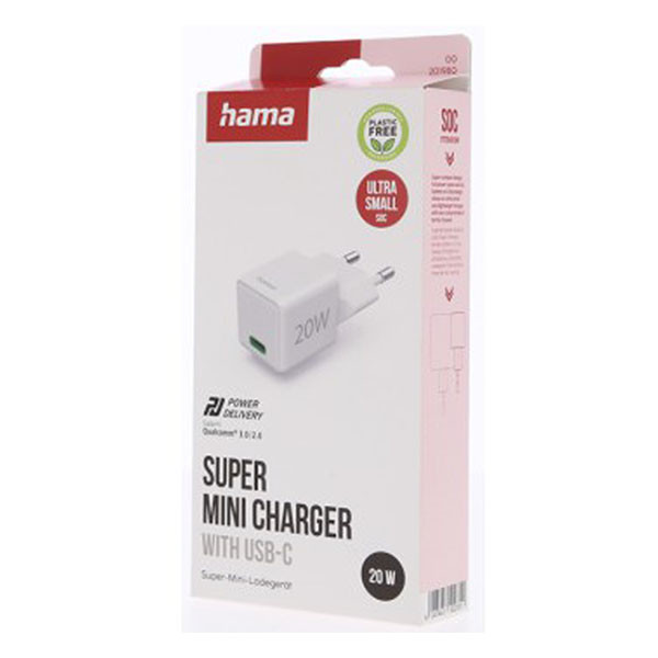 Hama USB C snellader | Hama | 1 poort (USB C, 20W, Wit) 201980 K070501279 - 7