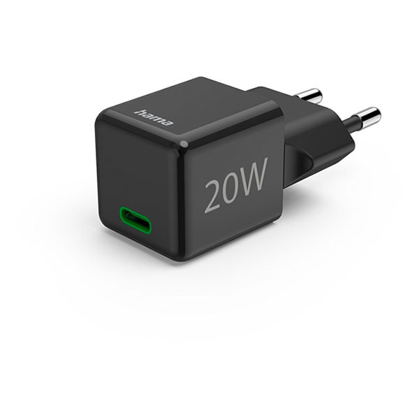 Hama USB C snellader | Hama | 1 poort (USB C, 20W, Zwart) 201984 K070501283 - 1