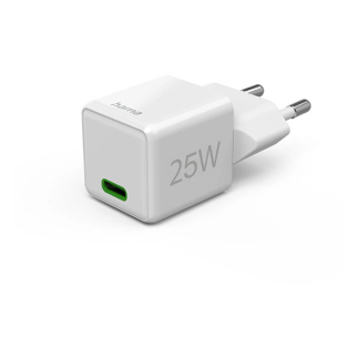 Hama USB C snellader | Hama | 1 poort (USB C, 25W, Wit) 201981 K070501280 - 1