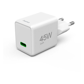 Hama USB C snellader | Hama | 1 poort (USB C, GaN, 45W, Wit) 201983 K070501282 - 1