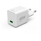 USB C snellader | Hama | 1 poort (USB C, GaN, 45W, Wit)