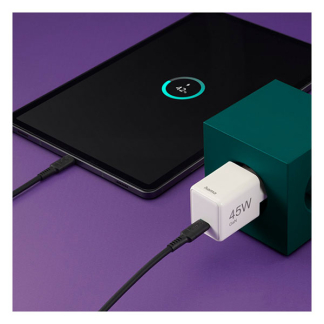 Hama USB C snellader | Hama | 1 poort (USB C, GaN, 45W, Wit) 201983 K070501282 - 5