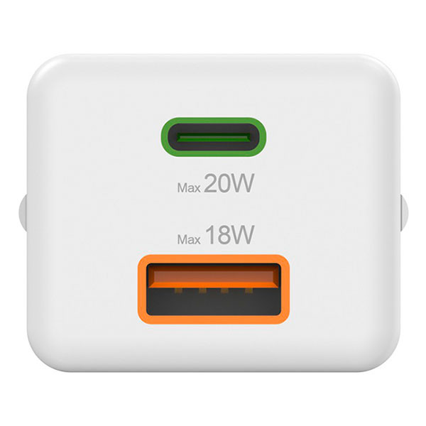 Hama USB C snellader | Hama | 2 poorten (1x USB C, 1x USB A, 20W, Wit) 201991 K070501287 - 3