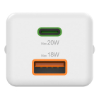 Hama USB C snellader | Hama | 2 poorten (1x USB C, 1x USB A, 20W, Wit) 201991 K070501287 - 3