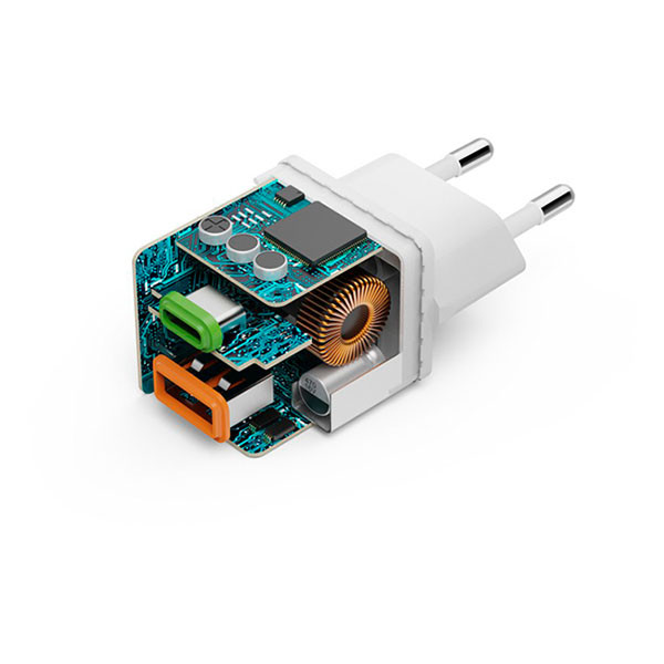 Hama USB C snellader | Hama | 2 poorten (1x USB C, 1x USB A, 20W, Wit) 201991 K070501287 - 4