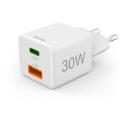 Hama USB C snellader | Hama | 2 poorten (1x USB C, 1x USB A, 30W, Wit) 201992 K070501288 - 1