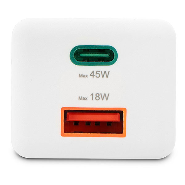 Hama USB C snellader | Hama | 2 poorten (1x USB C, 1x USB A, 45W, Wit) 201993 K070501289 - 3