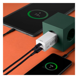 Hama USB C snellader | Hama | 2 poorten (1x USB C, 1x USB A, 45W, Wit) 201993 K070501289 - 5