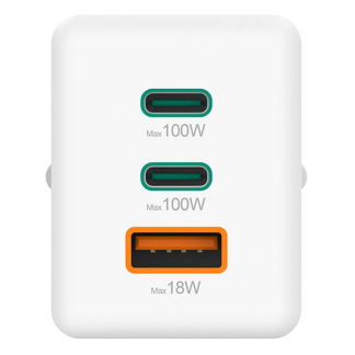 Hama USB C snellader | Hama | 3 poorten (2x USB C, 1x USB A, 100W, Wit) 201997 K070501292 - 3