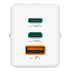 Hama USB C snellader | Hama | 3 poorten (2x USB C, 1x USB A, 100W, Wit) 201997 K070501292 - 3