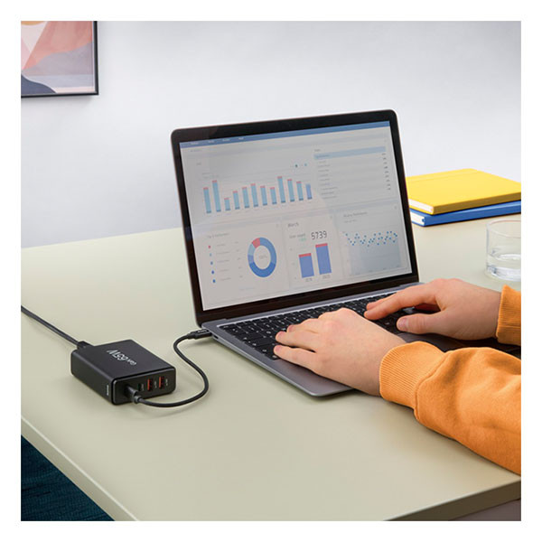Hama USB C snellader | Hama | 4 poorten (2x USB C, 2x USB A, GaN, 65W, Zwart) 201979 K070501277 - 5