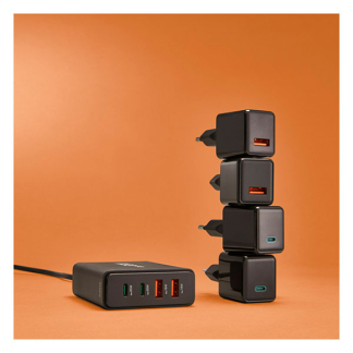 Hama USB C snellader | Hama | 4 poorten (2x USB C, 2x USB A, GaN, 65W, Zwart) 201979 K070501277 - 6