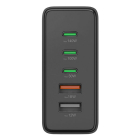 Hama USB C snellader | Hama | 5 poorten (3x USB C, 2x USB A, GaN, 140W, Zwart) 201978 K070501276 - 2