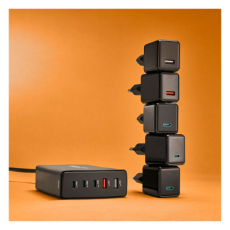 Hama USB C snellader | Hama | 5 poorten (3x USB C, 2x USB A, GaN, 140W, Zwart) 201978 K070501276 - 6