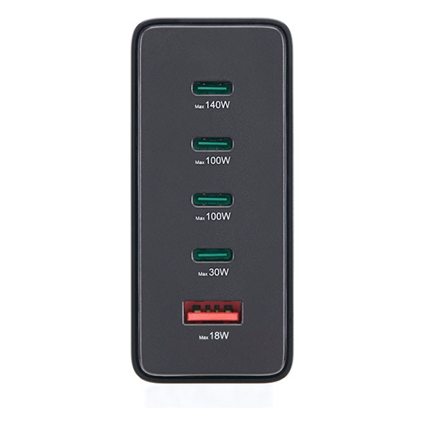 Hama USB C snellader | Hama | 5 poorten (4x USB C, 1x USB A, GaN, 240W, Zwart) 201977 K070501275 - 2