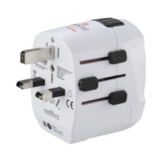 Hama Universele reisstekker met USB | Hama | World Travel Pro Light | Wereld naar Wereld (Uitschuifbaar, 2x USB A) 223474 K050801119