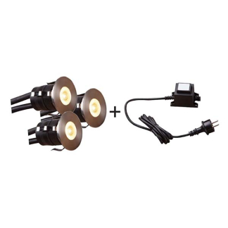 Heissner Vlonder spots startset | Heissner | 1 W (Vlondermontage, 3x led spot, Incl. trafo) 3010560042 K170130099 - 2