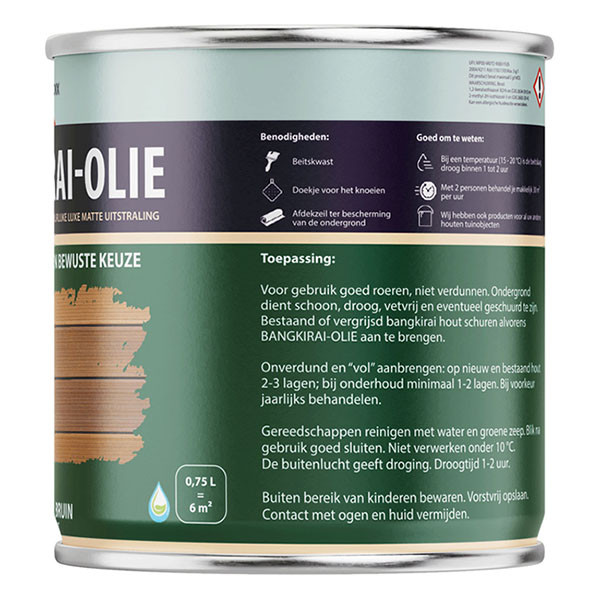 Hermadix Bangkirai olie | Hermadix | 750 ml (Naturel bruin, Mat, Hardhout, Waterbasis) 25.891.01 K180107207 - 2