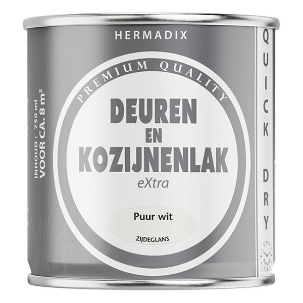 Hermadix Deur- en kozijnlak | Hermadix | 750 ml (Puur wit, Zijdeglans, Waterbasis) 25.754.05 K180107196 - 1