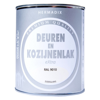 Hermadix Deur- en kozijnlak | Hermadix | 750 ml (RAL 9010, Zijdeglans, Waterbasis) 25.754.08 K180107198 - 