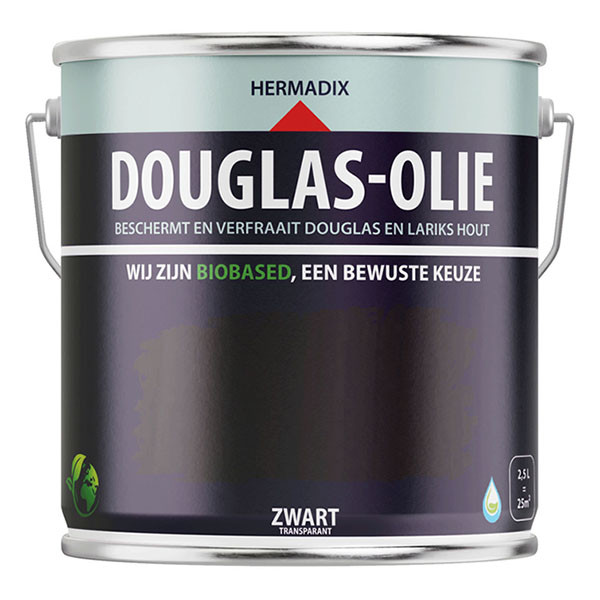 Hermadix Douglas olie | Hermadix | 2.5 liter (Zwart, Mat, Waterbasis) 25.898.02 K180107212 - 1