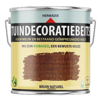 Hermadix Houtbeits | Hermadix | 2.5 liter (Bruin naturel, Tuinhout, Waterbasis) 25.876.62 K180107206 - 1