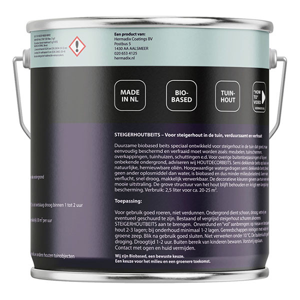 Hermadix Houtbeits | Hermadix | 2.5 liter (Greywash, Steigerhout, Waterbasis) 25.226.02 K180107202 - 2