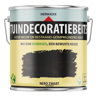 Hermadix Houtbeits | Hermadix | 2.5 liter (Nero zwart, Tuinhout, Waterbasis) 25.872.02 K180107204 - 1