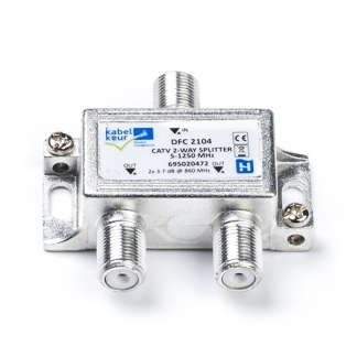 Hirschmann F connector splitter - Hirschmann (2-weg, 3.7 dB, Ziggo gecertificeerd) 695020471 K030408106 - 