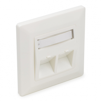 Hirschmann RJ45 wandcontactdoos | UTP/FTP | Hirschmann (2 x RJ45, Cat6a, Horizontaal, Inbouw) 695020611 K060302259 - 1
