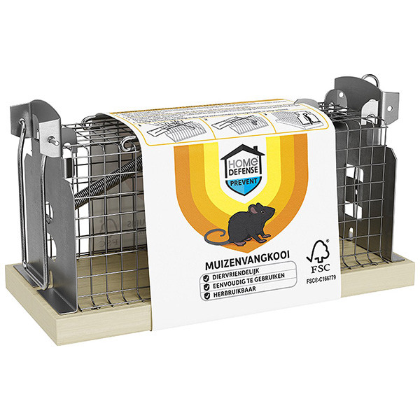 Home Defense Diervriendelijke muizenval | Home Defense | 15.4 x 6 x 7.2 cm (50 cm, RVS, Grijs) 723128 K170501695 - 1