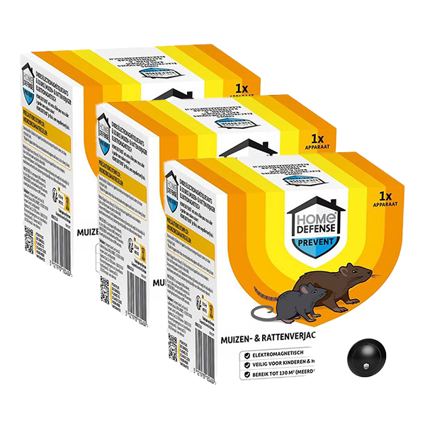 Home Defense Muizen- en rattenverjager | Home Defense | 130m² | 3 stuks (Elektromagnetisch)  V170505014 - 1