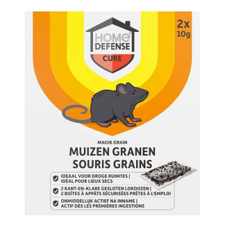 Home Defense Muizen lokdoos | Home Defense | Granen (Inclusief lokstof, Snelwerkend, 2 stuks, Magik Grain) 8060471100 A170112010