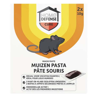 Home Defense Muizen lokdoos | Home Defense | Pasta (Inclusief lokstof, Snelwerkend, 2 stuks, Magik Paste) 8060470100 A170112012