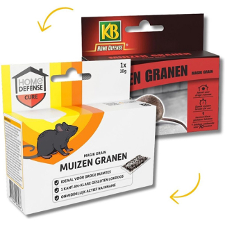 Home Defense Muizengif | Home Defense | Graan (10 gram, Snelwerkend, Inclusief lokdoos) 7202010032 K170505010 - 3