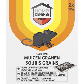 Home Defense Muizengif | Home Defense | Graan (2 x 10 gram, Snelwerkend, Inclusief lokdoos, Magik Grain) 8060471100 HDMAGR2 K170112010 - 1