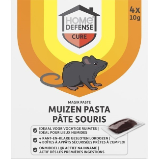 Home Defense Muizengif | Home Defense | Pasta (4 x 10 gram, Snelwerkend, Inclusief lokdozen, Magik Paste) 722152 HDMAPA4 K170505382 - 1