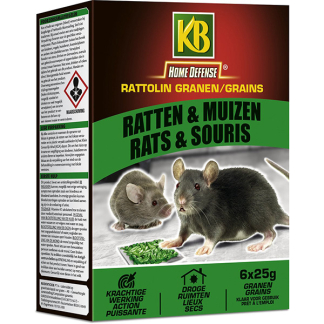 Home Defense Muizengif | Home Defense | Rattolin Granen | Graan | 6 stuks (Droge ruimtes, Gebruiksklaar) RAGR015 K170501718