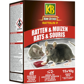 Home Defense Rattengif | Home Defense | Rattolin P | Pasta | 15 stuks (Droge ruimtes, Vochtige ruimtes, Gebruiksklaar) RAPA015 A170501719