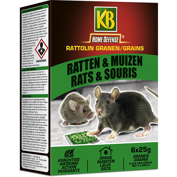 Home Defense Rattengif | KB Home Defense | Rattolin Granen | Graan | 6 stuks (Droge ruimtes, Gebruiksklaar) RAGR015 A170501718 - 1